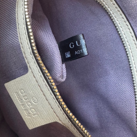 Authentic Gucci Floral Canvas White Leather Dome Satchel Crossbody Bag - Picture 8 of 15